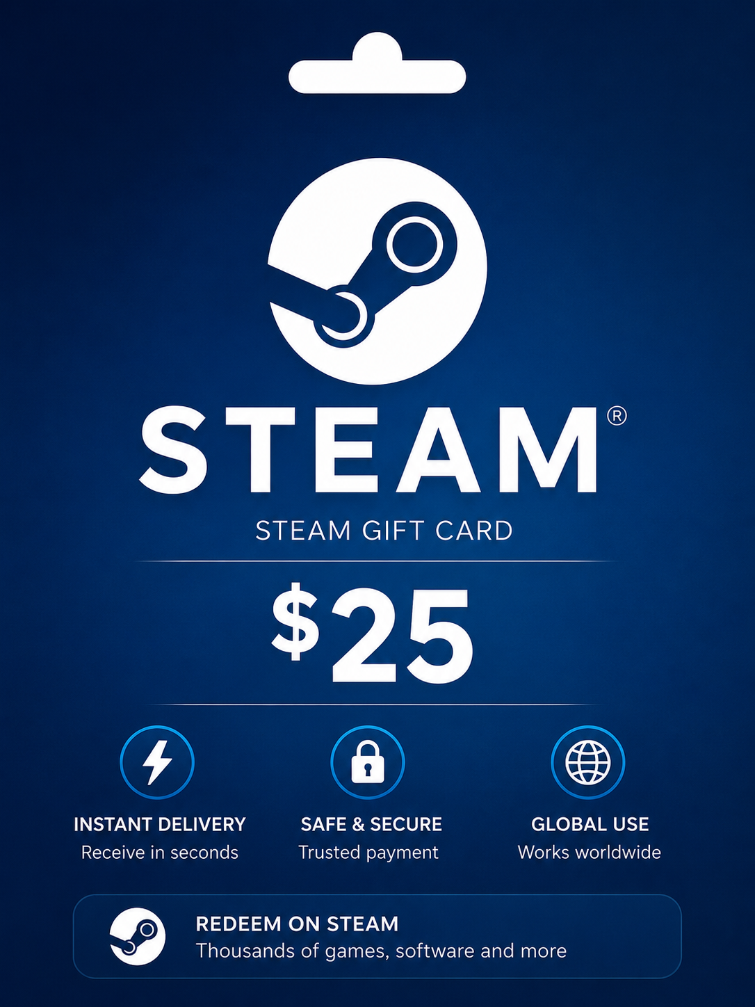 Steam Gift Card $25 (Global)