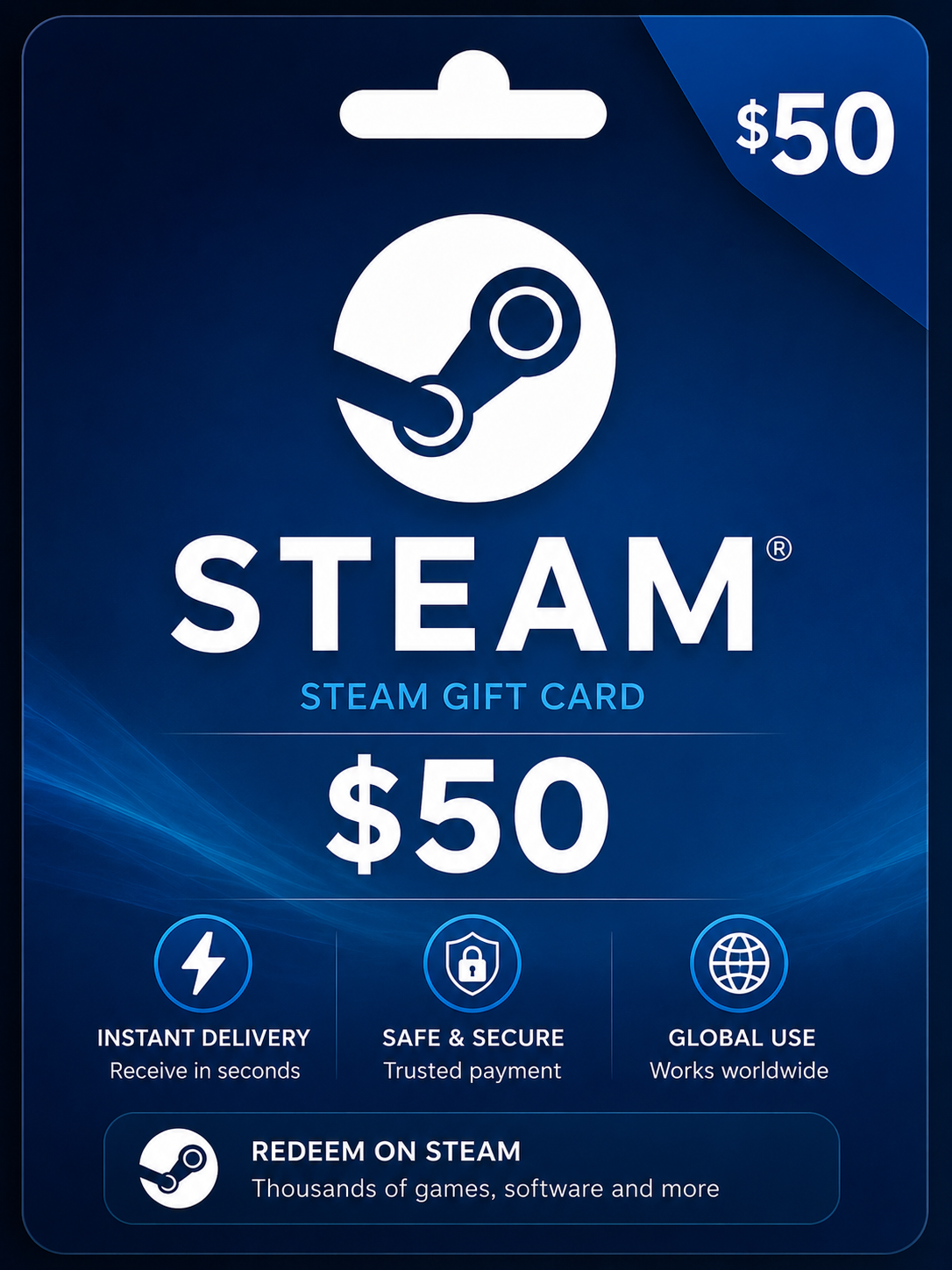 Steam Gift Card $50 (Global)